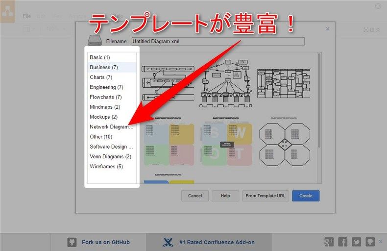 テンプレート選択