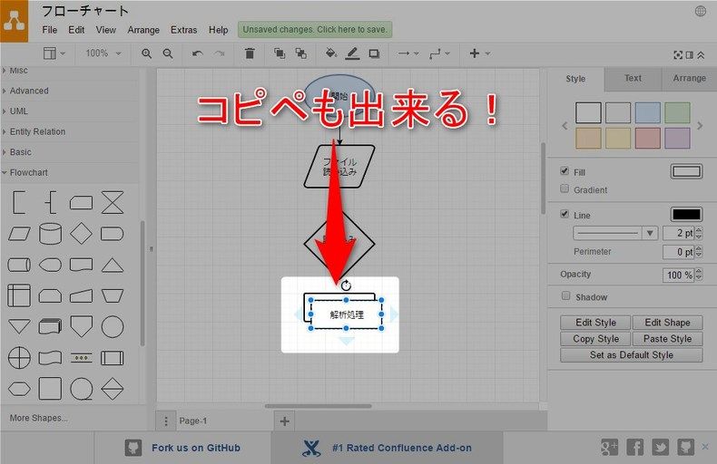 図形のコピペ