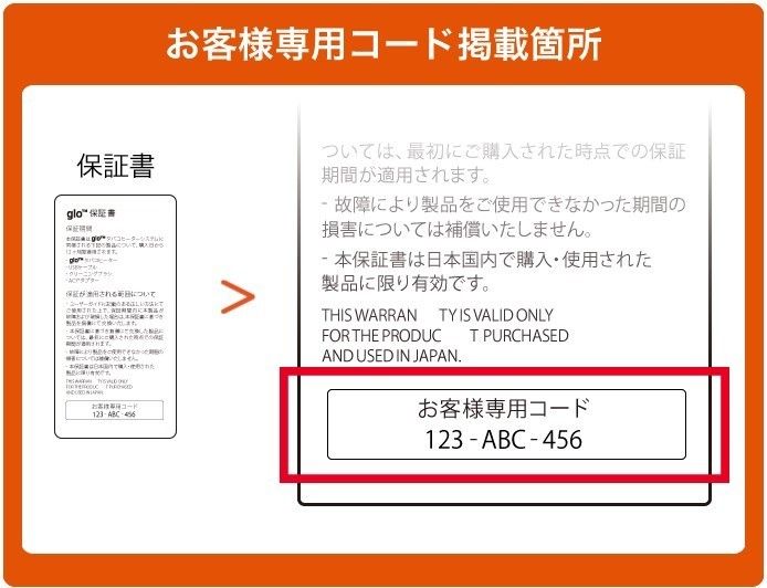 保証書のお客様専用コード