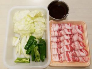 回鍋肉の材料