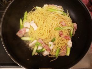 パスタ投入